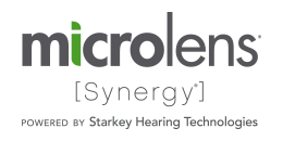 MicroLens Synergy Powered By Starkey Hearing Technologies logo